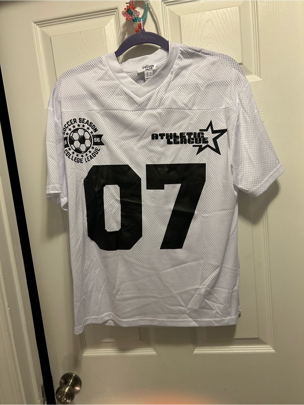 Men's White Graphic Mesh Jersey - 07